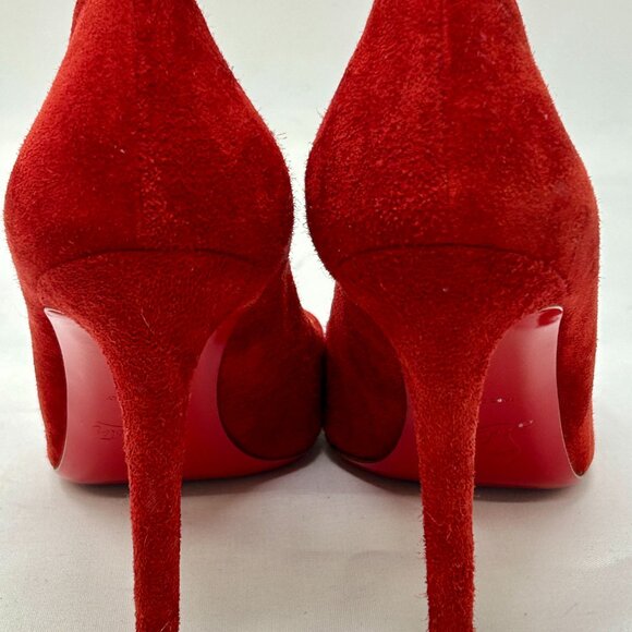 CHRISTIAN LOUBOUTIN Red Suede Pumps - Picture 10 of 10